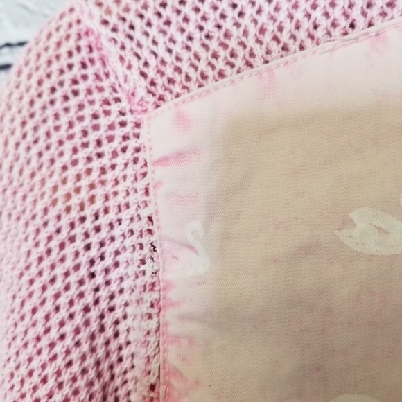 Piece of Blue Scandi Cottagecore pink swan Bomber sweater Danish Denmark - Picture 9 of 15